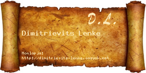 Dimitrievits Lenke névjegykártya